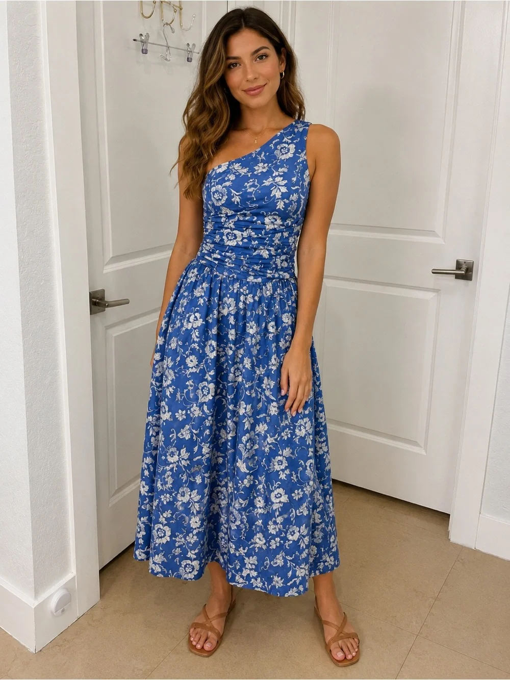 Abercrombie & Fitch Blue Dress with Cream Label